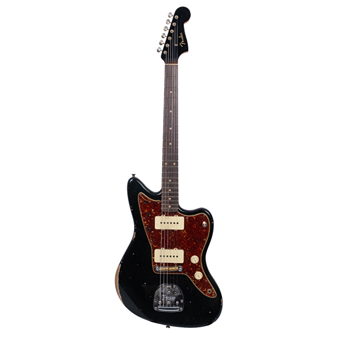 Fender Custom Shop 1963 Jazzmaster Relic Matching Headstock Aged Black Elektro Gitar